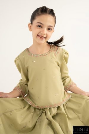 Maria.b Kids Wear Olive Green Embroidered Dobby Lawn Suit Mbkd-Ef2646Og 11 Mkdef2646Olivec Imanistudio.com