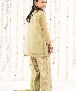 Maria.b Kids Wear Lime Green Organza Embroidered Suit Mbks-Ef2632Lg 10 Mksef2632Greena Imanistudio.com