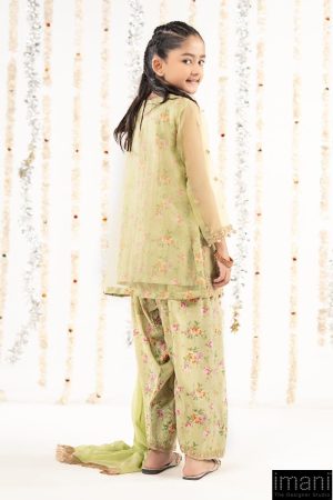 Maria.b Kids Wear Lime Green Organza Embroidered Suit Mbks-Ef2632Lg 10 Mksef2632Greena Imanistudio.com