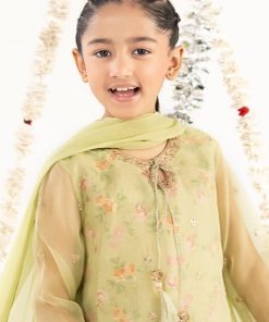 Maria.b Kids Wear Lime Green Organza Embroidered Suit Mbks-Ef2632Lg 11 Mksef2632Greenb Imanistudio.com
