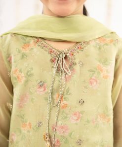 Maria.b Kids Wear Lime Green Organza Embroidered Suit Mbks-Ef2632Lg 13 Mksef2632Greend Imanistudio.com