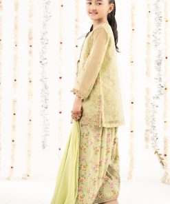 Maria.b Kids Wear Lime Green Organza Embroidered Suit Mbks-Ef2632Lg 16 Mksef2632Greenh Imanistudio.com