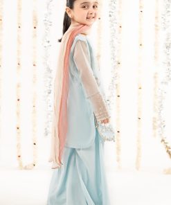 Maria.b Kids Wear Sky Blue Embroidered Organza Suit Mbks-Ef2643Sb 9 Mksef2643Bluea Imanistudio.com