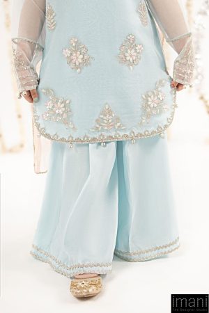 Maria.b Kids Wear Sky Blue Embroidered Organza Suit Mbks-Ef2643Sb 14 Mksef2643Bluee Imanistudio.com