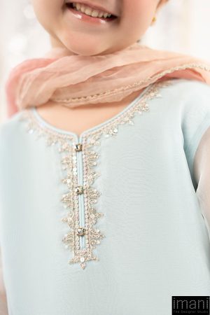 Maria.b Kids Wear Sky Blue Embroidered Organza Suit Mbks-Ef2643Sb 13 Mksef2643Bluef Imanistudio.com
