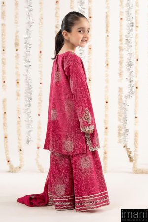Maria.b Kids Wear Hot Pink Raw Silk Embroidered Suit Mbks-Ef2645Hp 11 Mksef2645Pinka Imanistudio.com