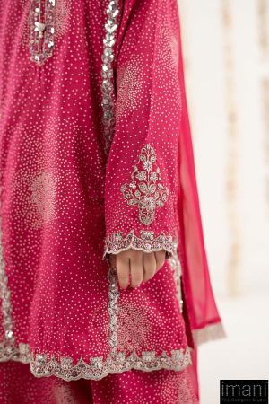 Maria.b Kids Wear Hot Pink Raw Silk Embroidered Suit Mbks-Ef2645Hp 14 Mksef2645Pinkd Imanistudio.com