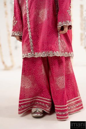 Maria.b Kids Wear Hot Pink Raw Silk Embroidered Suit Mbks-Ef2645Hp 16 Mksef2645Pinkf Imanistudio.com