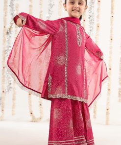Maria.b Kids Wear Hot Pink Raw Silk Embroidered Suit Mbks-Ef2645Hp 10 Mksef2645Pinkh Imanistudio.com