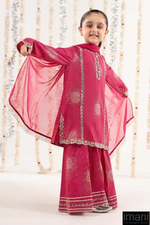Maria.b Kids Wear Hot Pink Raw Silk Embroidered Suit Mbks-Ef2645Hp 10 Mksef2645Pinkh Imanistudio.com