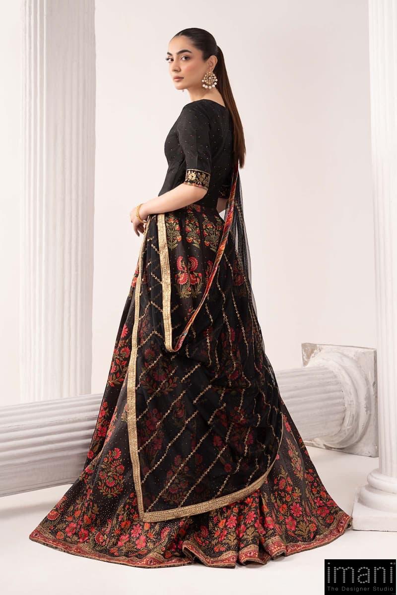 Luxury Formal Black Embroidered Raw Silk Skirt Suit Mbsf-Ef2604Bp 6 Luxury Formal Black Embroidered Raw Silk Skirt Suit Mbsf-Ef2604Bp - Image 6