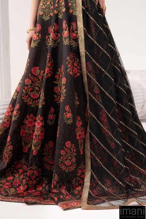 Luxury Formal Black Embroidered Raw Silk Skirt Suit Mbsf-Ef2604Bp 11 Sf Ef2604Blackc Imanistudio.com