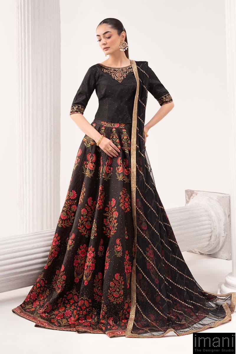 Luxury Formal Black Embroidered Raw Silk Skirt Suit Mbsf-Ef2604Bp 1 Luxury Formal Black Embroidered Raw Silk Skirt Suit Mbsf-Ef2604Bp