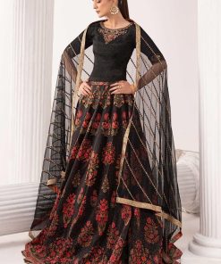 Luxury Formal Black Embroidered Raw Silk Skirt Suit Mbsf-Ef2604Bp 8 Sf Ef2604Blackf Imanistudio.com