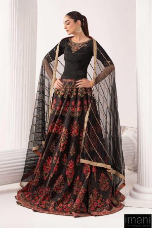 Luxury Formal Black Embroidered Raw Silk Skirt Suit Mbsf-Ef2604Bp 8 Sf Ef2604Blackf Imanistudio.com