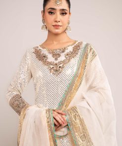 Luxury Formal Off White Embroidered Chiffon/Raw Silk Suit Mbsf-Ef2615Wo 13 Sfef2615Aa Imanistudio.com