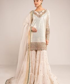 Luxury Formal Off White Embroidered Chiffon/Raw Silk Suit Mbsf-Ef2615Wo 10 Sfef2615Ae Imanistudio.com