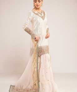 Luxury Formal Off White Embroidered Chiffon/Raw Silk Suit Mbsf-Ef2615Wo 11 Sfef2615Ag Imanistudio.com