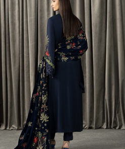Luxury Pret Navy Blue Twill Linen Embroidered Suit Mbwls-1312Nb 18 Wls 1312Navyh Imanistudio.com