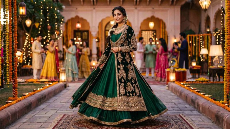 Types Of Anarkali Dress: Popular Styles You Should Know 3 Long Jacket Style Anarkali Dress