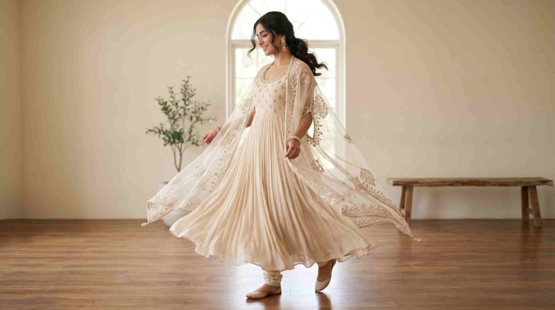 Types Of Anarkali Dress: Popular Styles You Should Know 4 Modern White Ape Style Anarkali Dress