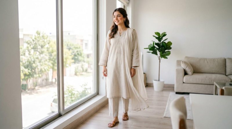 Eid Outfit Ideas Pakistani (2026 Trends + Styling Guide) 5 Women Wearing Pakistani Monochrome Outfit