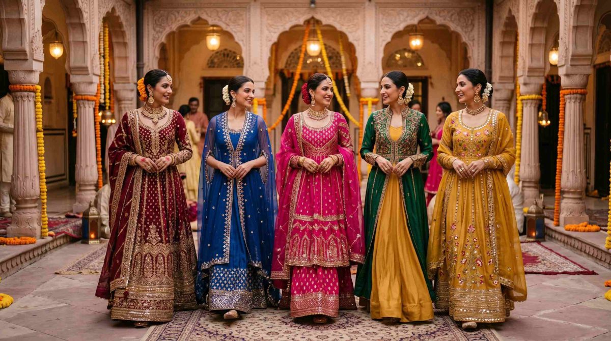 Types Of Anarkali Dress: Popular Styles You Should Know 9 Womens Wearing Different Types Of Anarkali Dress
