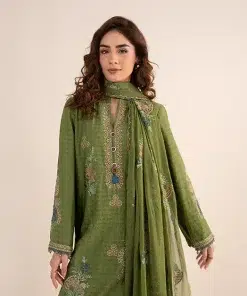 Maria.b Luxury Pret Green Embroidered Dobby Jacquard Suit Mbdw-Ea2605Gg 15 Dw Ea2605Green Imanistudio.com
