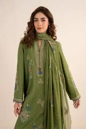 Maria.b Luxury Pret Green Embroidered Dobby Jacquard Suit Mbdw-Ea2605Gg 12 Dw Ea2605Greenb Imanistudio.com