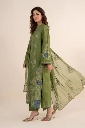 Maria.b Luxury Pret Green Embroidered Dobby Jacquard Suit Mbdw-Ea2605Gg 11 Dw Ea2605Greenh Imanistudio.com