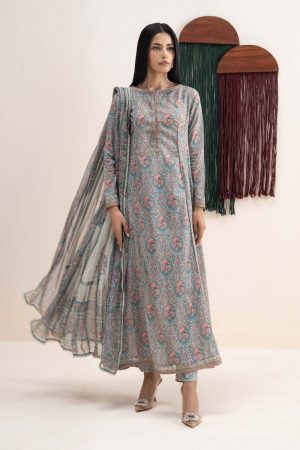 Maria.b Luxury Pret Multi-Colour Printed &Amp; Embroidered Lawn Suit Mbdw-Ea26111Mp