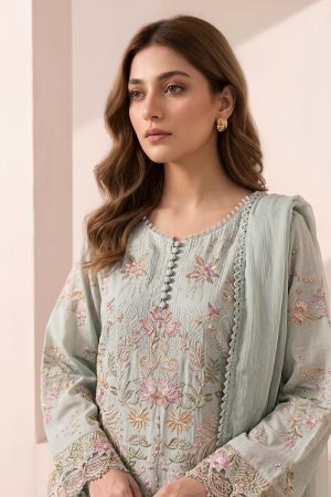 Maria.b Luxury Pret Sea Green Embroidered Dobby Jacquard Suit Mbdw-Ea2612Sg 8 Dw Ea2612Seagreenb Imanistudio.com