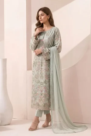 Maria.b Luxury Pret Sea Green Embroidered Dobby Jacquard Suit Mbdw-Ea2612Sg