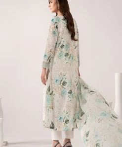 Maria.b Luxury Pret Off-White/Ferozi Printed &Amp; Embroidered Lawn Suit Mbdw-Ea2634Wf 18 Dw Ea2634Ferozia Imanistudio.com