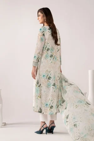 Maria.b Luxury Pret Off-White/Ferozi Printed &Amp; Embroidered Lawn Suit Mbdw-Ea2634Wf 18 Dw Ea2634Ferozia Imanistudio.com