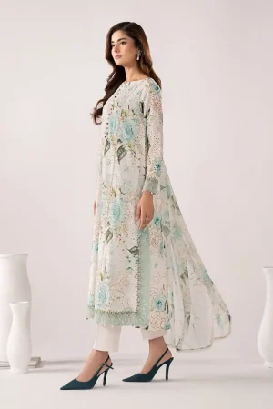 Maria.b Luxury Pret Off-White/Ferozi Printed &Amp; Embroidered Lawn Suit Mbdw-Ea2634Wf 11 Dw Ea2634Ferozij Imanistudio.com