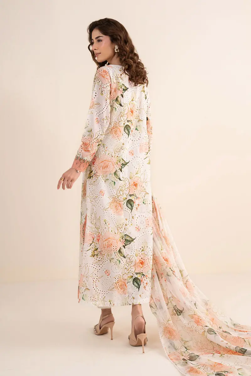 Maria.b Luxury Pret Off-White/Peach Printed &Amp; Embroidered Lawn Suit Mbdw-Ea2634Wp 9 Maria.b Luxury Pret Off-White/Peach Printed &Amp; Embroidered Lawn Suit Mbdw-Ea2634Wp - Image 9