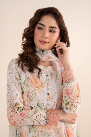 Maria.b Luxury Pret Off-White/Peach Printed &Amp; Embroidered Lawn Suit Mbdw-Ea2634Wp 13 Dw Ea2634Offwhitec Imanistudio.com