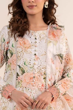 Maria.b Luxury Pret Off-White/Peach Printed &Amp; Embroidered Lawn Suit Mbdw-Ea2634Wp 14 Dw Ea2634Offwhited Imanistudio.com