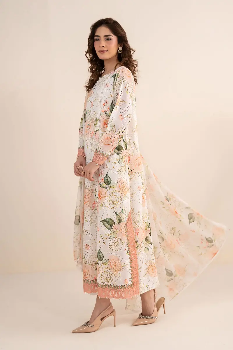 Maria.b Luxury Pret Off-White/Peach Printed &Amp; Embroidered Lawn Suit Mbdw-Ea2634Wp 2 Maria.b Luxury Pret Off-White/Peach Printed &Amp; Embroidered Lawn Suit Mbdw-Ea2634Wp - Image 2