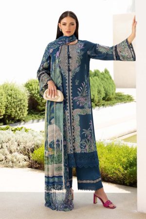 Maria.b Luxury Pret Teal Blue Printed &Amp; Embroidered Lawn Suit Mbdw-Ea2607Tb 9 Dw Ef2607Bluef Imanistudio.com