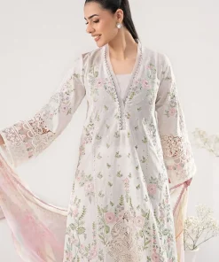 Maria.b Luxury Pret Off-White/Pink Printed &Amp; Embroidered Dobby Lawn Suit Mbdw-Ea26122Wp 12 Dw Ef26122Offwhiteb Imanistudio.com