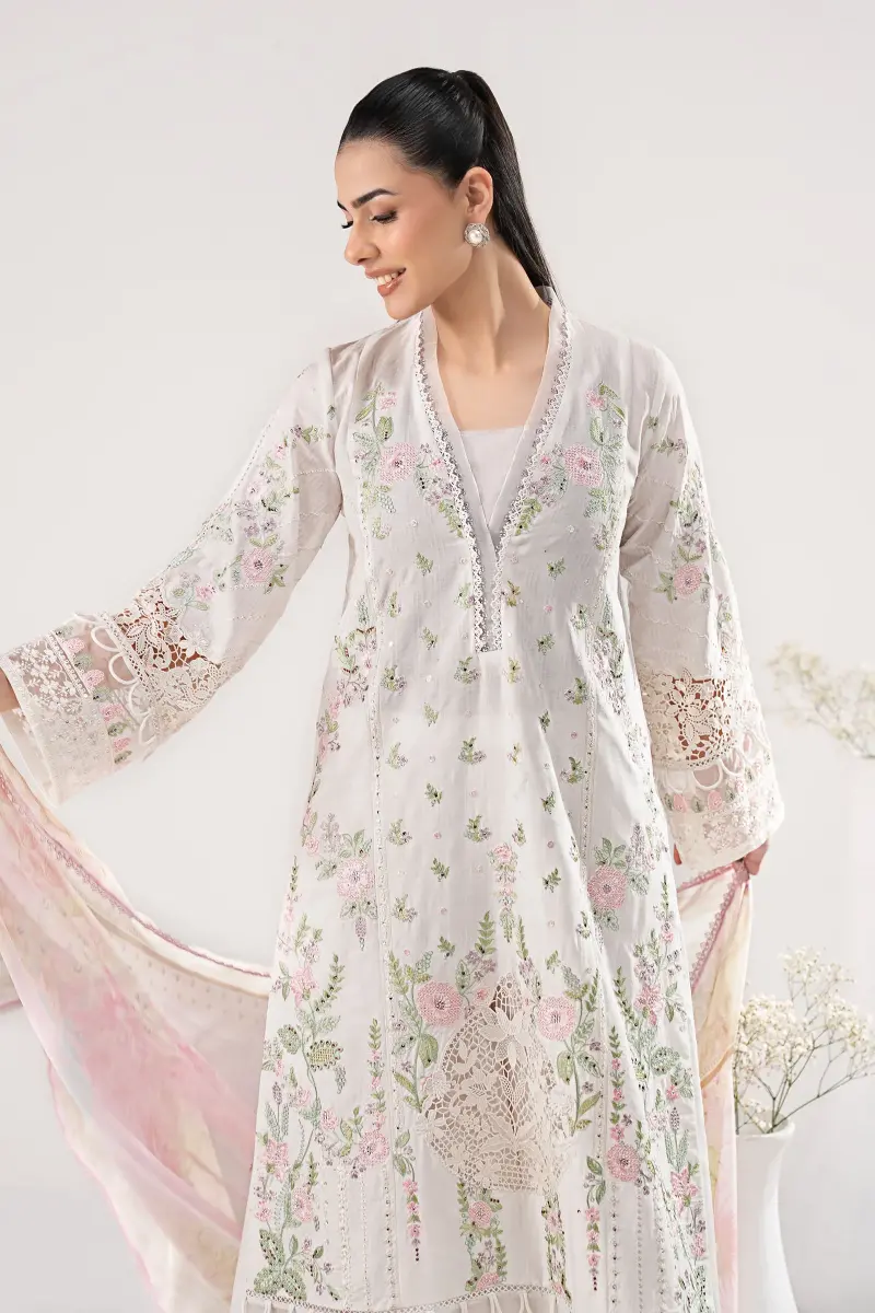 Maria.b Luxury Pret Off-White/Pink Printed &Amp; Embroidered Dobby Lawn Suit Mbdw-Ea26122Wp 3 Maria.b Luxury Pret Off-White/Pink Printed &Amp; Embroidered Dobby Lawn Suit Mbdw-Ea26122Wp - Image 3