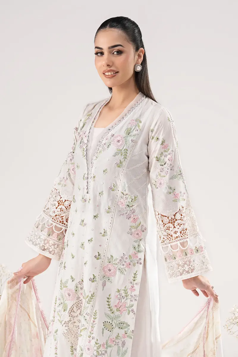 Maria.b Luxury Pret Off-White/Pink Printed &Amp; Embroidered Dobby Lawn Suit Mbdw-Ea26122Wp 4 Maria.b Luxury Pret Off-White/Pink Printed &Amp; Embroidered Dobby Lawn Suit Mbdw-Ea26122Wp - Image 4