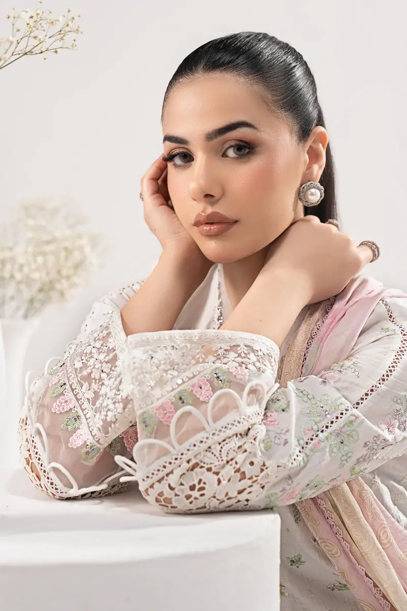 Maria.b Luxury Pret Off-White/Pink Printed &Amp; Embroidered Dobby Lawn Suit Mbdw-Ea26122Wp 5 Maria.b Luxury Pret Off-White/Pink Printed &Amp; Embroidered Dobby Lawn Suit Mbdw-Ea26122Wp - Image 5