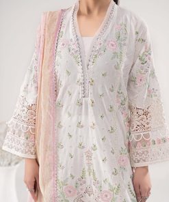 Maria.b Luxury Pret Off-White/Pink Printed &Amp; Embroidered Dobby Lawn Suit Mbdw-Ea26122Wp 16 Dw Ef26122Offwhitef Imanistudio.com