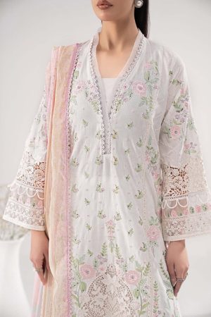 Maria.b Luxury Pret Off-White/Pink Printed &Amp; Embroidered Dobby Lawn Suit Mbdw-Ea26122Wp 16 Dw Ef26122Offwhitef Imanistudio.com