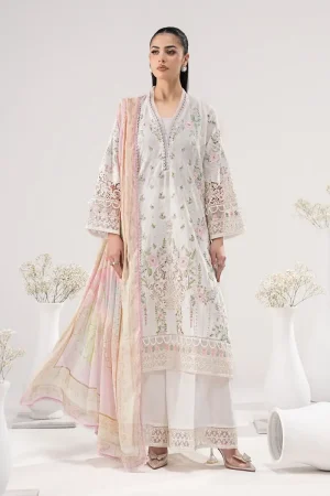 Maria.b Luxury Pret Off-White/Pink Printed &Amp; Embroidered Dobby Lawn Suit Mbdw-Ea26122Wp