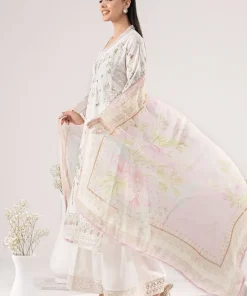 Maria.b Luxury Pret Off-White/Pink Printed &Amp; Embroidered Dobby Lawn Suit Mbdw-Ea26122Wp 11 Dw Ef26122Offwhitej Imanistudio.com