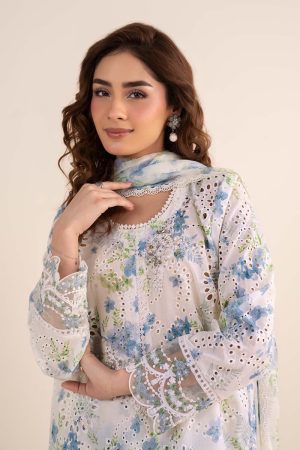 Maria.b Luxury Pret Off-White/Blue Printed &Amp; Embroidered Lawn Suit Mbdw-Ea26202Wb 10 Dw Ef26202Whiteprintc Imanistudio.com
